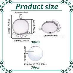 30 pz 304 ciondolo cabochon in acciaio inox&nbsp;STAS-UN0062-85