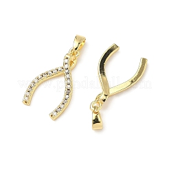 Pendenti in zirconi cubici trasparenti in micro pavè di ottone&nbsp;KK-H254-13G