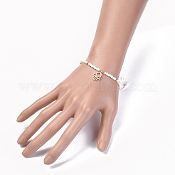 Bracelets de perles tressées en verre galvanoplastie&nbsp;BJEW-JB04311