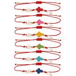 6 Stück Armband mit Anhänger aus Kunststoffimitat-Perlen&nbsp;GR7958-7