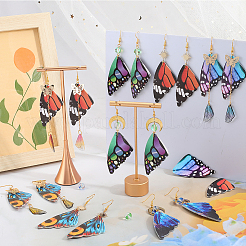 DIY-Sets zur Herstellung von Schmetterlingsohrringen aus Kunstleder und synthetischem Mondstein&nbsp;DIY-SC0026-33