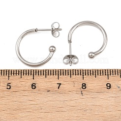 C-förmige Ohrstecker aus 304 Edelstahl&nbsp;EJEW-Z154-01P-02