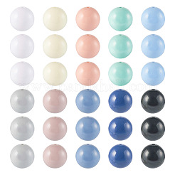 100pcs 10 Farben undurchsichtige Acrylperlen&nbsp;MACR-BT0001-06