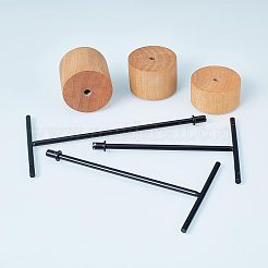 T Bar Eisen & Holz Ohrring Ausstellungsständers Sets&nbsp;EDIS-WH0016-02