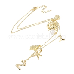 Colliers avec pendentif initial en forme de coquille plaqué or 18 carat&nbsp;IL8059-26
