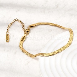 Bracelets à chaîne serpent en acier inoxydable 304 pour femmes&nbsp;BJEW-P395-02G-01