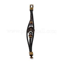 Bracciali multi-filo a tre fili in pelle intrecciata&nbsp;BJEW-L616-20E