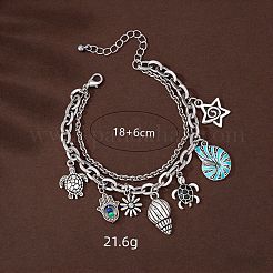 Doppellagige Armbänder aus einer Legierung mit Kabelkette&nbsp;WGE50A5-01