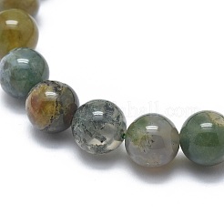 Pulseras de estiramiento de cuentas naturales de ágata india&nbsp;X-BJEW-K212-B-010