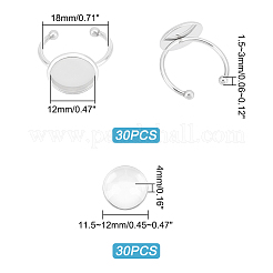 DIY-Set zur Herstellung von Fingerringen mit blanker Kuppel&nbsp;DIY-UN0004-18B