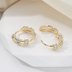 Boucles d'oreilles créoles en verre et laiton&nbsp;EJEW-Q014-23G