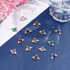 28pcs 14 Farben facettierte Glasanhänger&nbsp;GLAA-PH0001-21