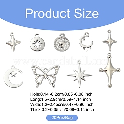 Pendenti in lega di placcatura a cremagliera da 20 pz 9 stili&nbsp;FIND-YW0005-18