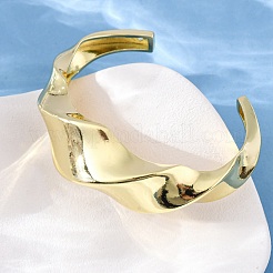 Bracelets en laiton boutons de manchette pour les femmes&nbsp;BJEW-Q060-03G