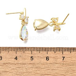 Orecchini a bottone in ottone a goccia&nbsp;EJEW-Z086-10G