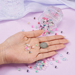 500 Stück innen farbig transparente Glasperlen&nbsp;SEED-TA0001-75