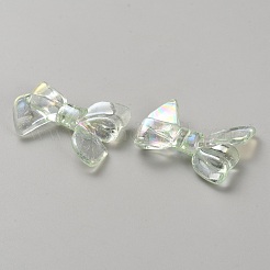 Perles acryliques plaquées couleur ab transparentes irisées avec placage UV&nbsp;LS-TACR-WH0029-01B