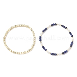 Bracelet extensible en perles de lapis-lazuli naturel&nbsp;BJEW-JB12938-02