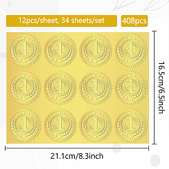 34 Blatt selbstklebende Aufkleber mit Goldfolienprägung&nbsp;DIY-WH0509-011