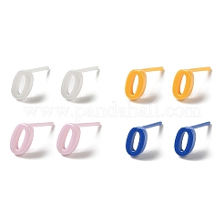 Orecchini a bottone in ceramica con zirconi e bioceramica ipoallergenica&nbsp;EJEW-C065-03A