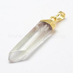 Pendentifs de cristal de quartz naturel&nbsp;G-F463-06G