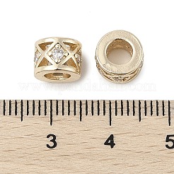 Messing Mikro ebnen Zirkonia European Beads&nbsp;KK-K297-37KCG