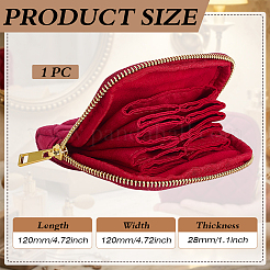 Pochettes à bijoux zippées en velours texturé à motif losange pour boucles d'oreilles&nbsp;ABAG-WH0085-012B