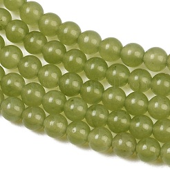 Naturales teñidos abalorios de jade blanco hebras&nbsp;GG-CBAEB22-B01-4mm-05