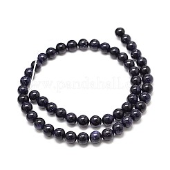 Synthetischen blau Aventurin runden Perle Stränge&nbsp;G-P075-50-8mm