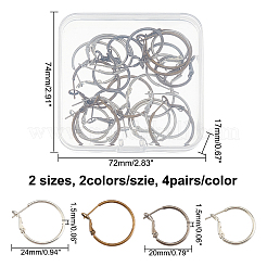 16 paio di orecchini a cerchio in ottone in 4 stili&nbsp;KK-CA0001-80