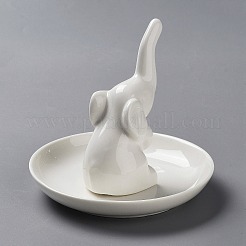 Porzellan-Schmuckteller in Elefantenform&nbsp;DJEW-WH0015-29