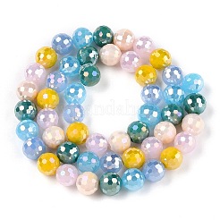 Fili di perle di vetro placcato&nbsp;X-GLAA-Z006-01F