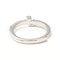 Anillo ajustable con letra inicial de circonita cúbica transparente&nbsp;RJEW-C052-01P-J