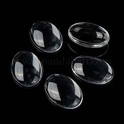 Transparent oval Glas Cabochons&nbsp;X-GGLA-R022-25x18