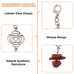 56 pendentif décoratif en pierres précieuses naturelles et synthétiques de 7 styles pour chakra&nbsp;HJEW-GO00080