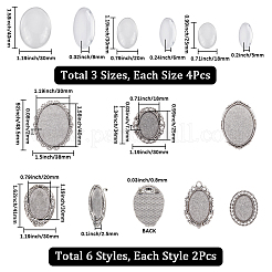 DIY-Sets zur Herstellung ovaler Broschen aus Legierung&nbsp;DIY-SC0028-86