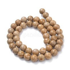 Fili di perline di diaspro naturale linea argento&nbsp;X-G-P451-02A-C