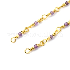 Messingkette bildende Halskette&nbsp;KK-K337-13G-11