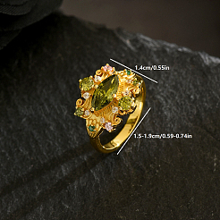 Fingerringe aus Messing mit Mikropavé-Kubikzirkonia für Damen&nbsp;KW9333-4