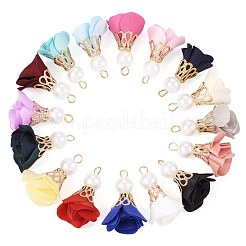 32 Stück 16 Farben Blumen-Chiffon-Anhänger&nbsp;FIND-TA0003-41