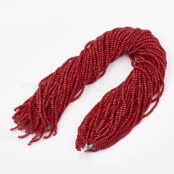 Chapelets de perles en verre opaque de couleur unie&nbsp;GLAA-S178-14C-02