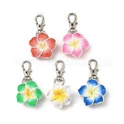 Handgemachte Polymer Clay Blumenanhänger Dekorationen&nbsp;HJEW-JM04050