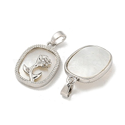 Placage de crémaillère en laiton micro pavé pendentifs en zircone cubique claire&nbsp;KK-A214-31P