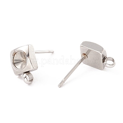 Orecchini a bottone in acciaio inossidabile 201 anti-ossidazione&nbsp;STAS-P308-05P