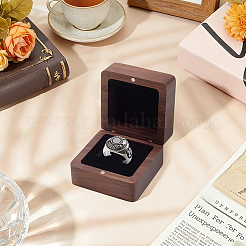 Cajas magnéticas de madera de nogal para embalaje de anillos de campeonato&nbsp;CON-WH0086-245