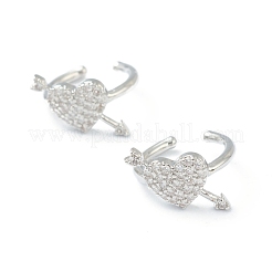 Orecchini a polsino in zircone chiaro con micro pavè di ottone&nbsp;EJEW-L234-022