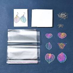 DIY Blatt 201 Edelstahl geätzte Metallverzierungen baumelnde Ohrring Schmuckherstellung Kits&nbsp;DIY-FS0007-45