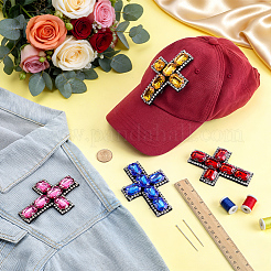 4 pieza de accesorios de adorno para coser con rhinestone de 4 colores&nbsp;DIY-FG0010-66
