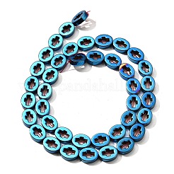 Brins de perles d'hématite non magnétiques synthétiques galvanisées&nbsp;G-L613-Z01-02