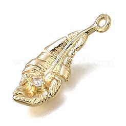 Latón micro pavimenta claro cubic zirconia encantos&nbsp;KK-CBA15EE-06G